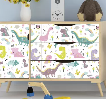 Dinosaurie kallax dekaler för möbler - Tenstickers