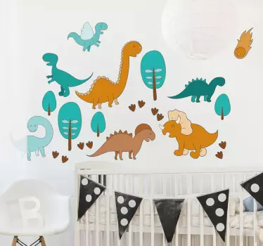 Dinosaurie parkvägg klistermärke - Tenstickers