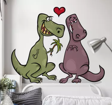 Dinosaurier i kärlek väggdekor - Tenstickers