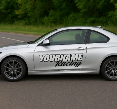Ditt namn racing anpassningsbar klistermärke - Tenstickers