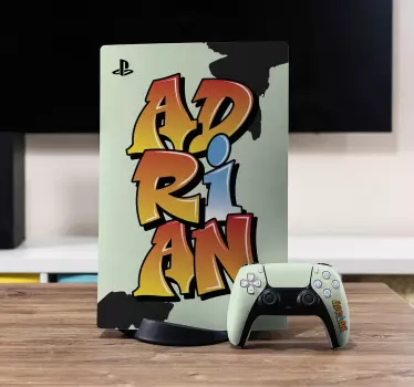 Ditt namns graffiti letter playstation 5 klistermärke - Tenstickers
