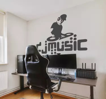Dj musik vägg klistermärke - Tenstickers
