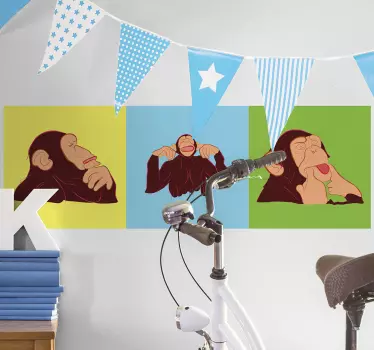 Djungel apor vilda djur klistermärke - Tenstickers