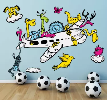 Djur flygbolag vägg klistermärke - Tenstickers