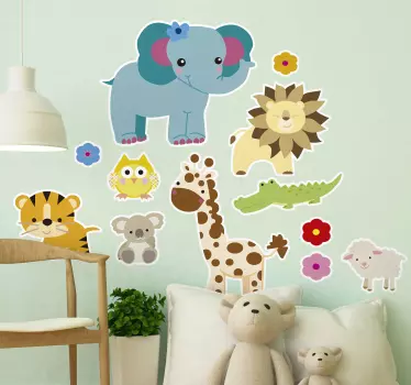 Djur klistermärke adorable djurvänner - Tenstickers