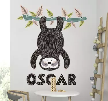 Djur och gren för barn illustration väggkonst dekal - Tenstickers