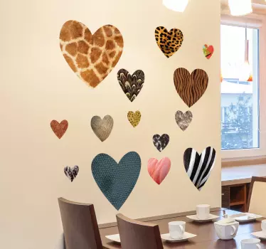 Djur print hjärta klistermärken - Tenstickers