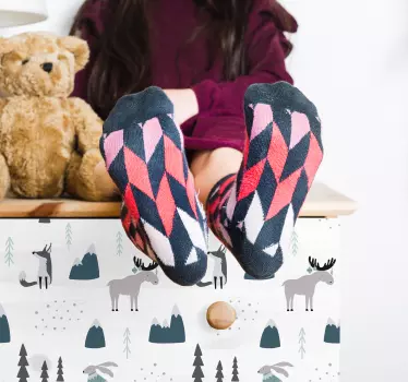 Djurvänner nordisk stil dekaler för möbler - Tenstickers