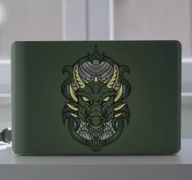 Drakhuvud illustration laptop dekal - Tenstickers