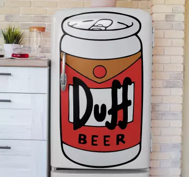 Duff öl kylskåp wrap dekaler - Tenstickers