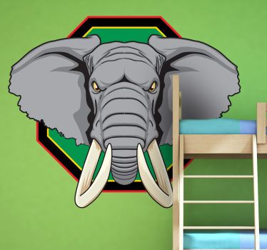 Elefant huvud väggmålning - Tenstickers