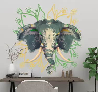 Elefant mandala vägg klistermärke - Tenstickers