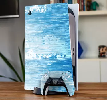 Elegant blå akvarell playstation 5 dekal - Tenstickers