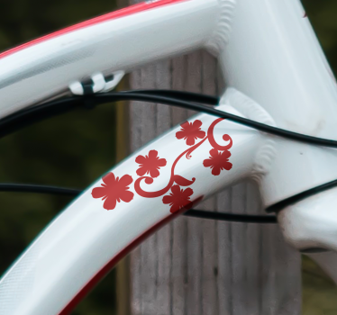 Elegant blomma klistermärken till cykel - Tenstickers