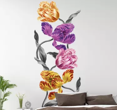 Elegant färgglada tulpaner blomma väggdekor - Tenstickers