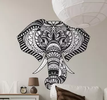 Etnisk elefant vilda djur klistermärke - Tenstickers