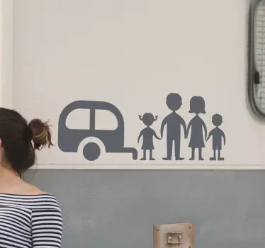 Familjen husvagn dekal - Tenstickers