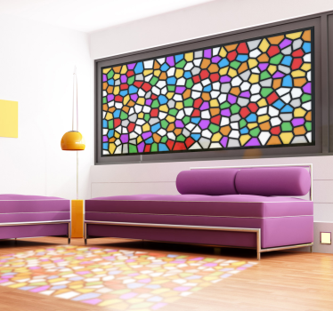 Färgad fläckglas mosaik fönster klistermärke - Tenstickers