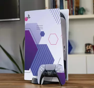 Färgglada gradient geometrisk playstation 5 klistermärke - Tenstickers