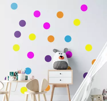Färgglada konfetti illustration vägg konst dekal - Tenstickers