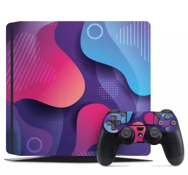 Färgrik formad bakgrund playstation 4 dekal - Tenstickers