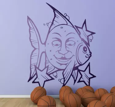 Fisk ansikte dekaler - Tenstickers