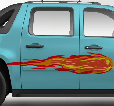 Klistermarken till bilen Eld Flammar - Tenstickers
