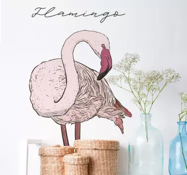 Flamingo djur vägg klistermärke - Tenstickers