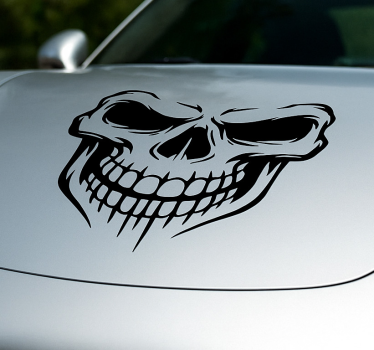 Grinande skalle huva bil klistermärke - Tenstickers