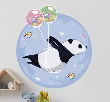 Flygande panda illustration väggkonst - Tenstickers