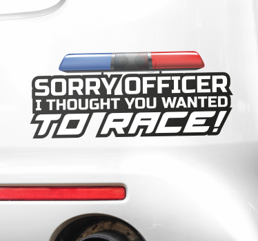 Förlåt officer bildekaler - Tenstickers
