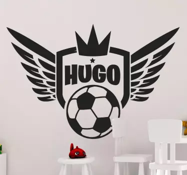 Fotboll royalty vägg barn klistermärke - Tenstickers