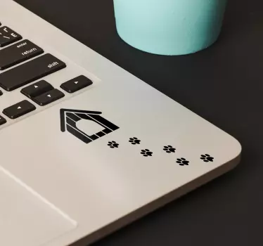 Fotspår hund bärbar dator klistermärke - Tenstickers