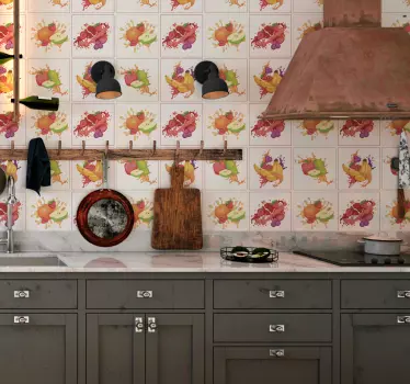 Klistermärke för frukt collage kakel - Tenstickers