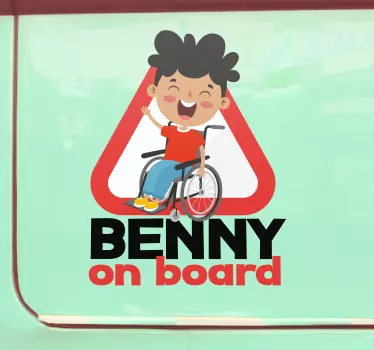Funktionshindrade barn ombord baby i bil klistermärke - Tenstickers