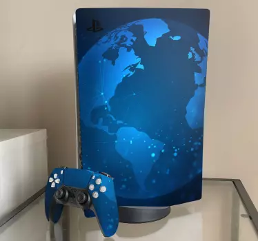Futuristisk bakgrund global playstation 5 dekal - Tenstickers