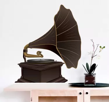 Gammal grammofon vägg klistermärke - Tenstickers