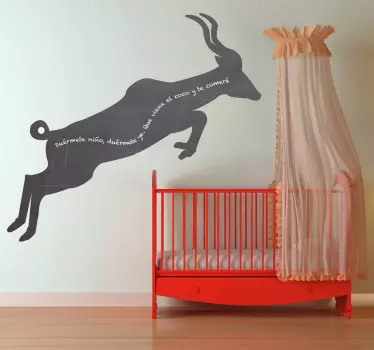 Gazelle silhouette blackboard klistermärke - Tenstickers
