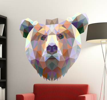 Geometrisk björnklistermärke - Tenstickers
