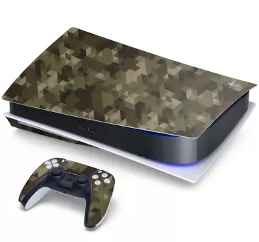 Geometrisk camo ps5 dekal - Tenstickers