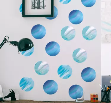 Geometrisk klistermärke med abstrakta cirkelmönster - Tenstickers