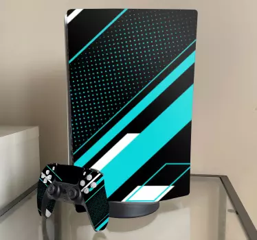Geometrisk linje med halvton playstation 5-klistermärken - Tenstickers