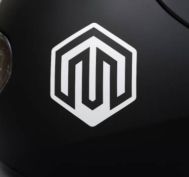 Geometrisk modern hexagondesign motorcykelklistermärke - Tenstickers