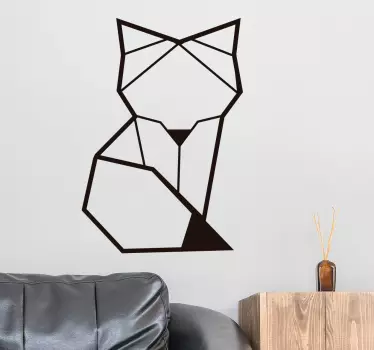 Geometrisk räv enkel vilda djur klistermärke - Tenstickers