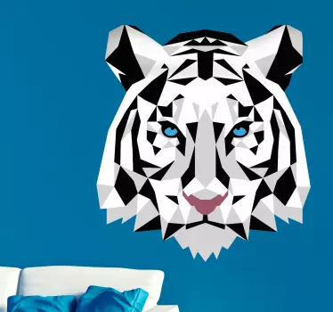 Geometrisk tiger väggdekoration - Tenstickers