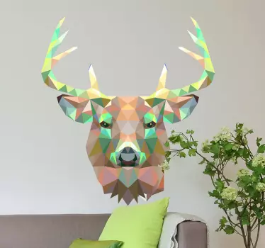 Geometriska hjort dekal - Tenstickers
