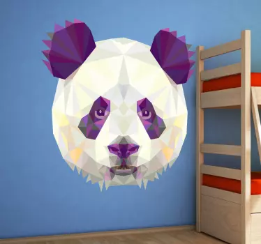 Geometriska panda björnhuvud dekal - Tenstickers