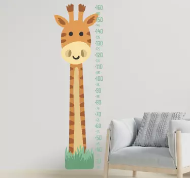 Giraff med tillväxtmätares höjdkortsdekal - Tenstickers