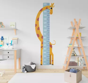 Giraff meter höjd diagram väggdekal - Tenstickers