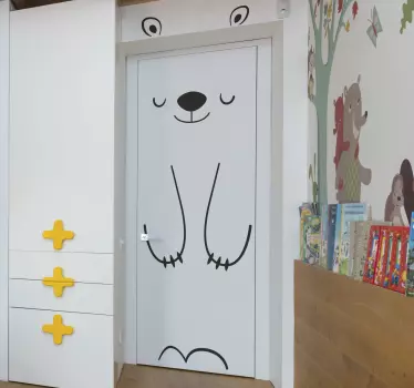 Glad björn glasdörr klistermärke - Tenstickers
